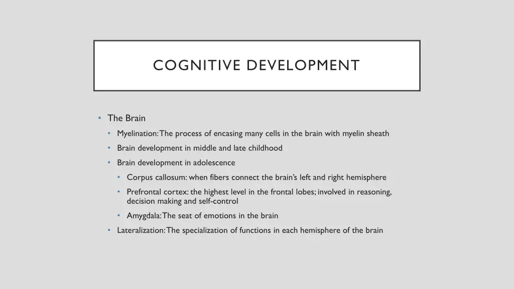 cognitive development
