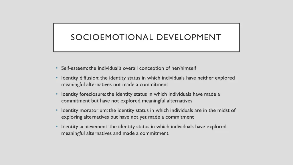 socioemotional development