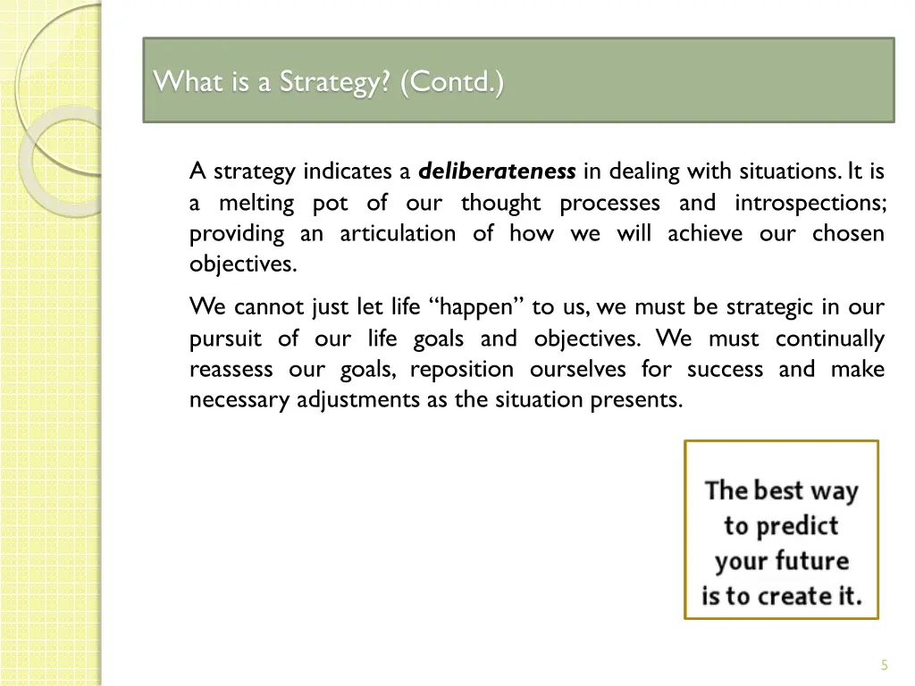 what is a strategy contd