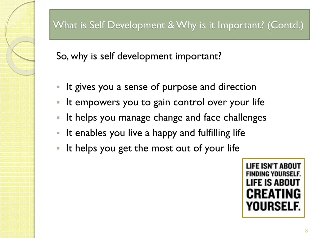what is self development why is it important contd