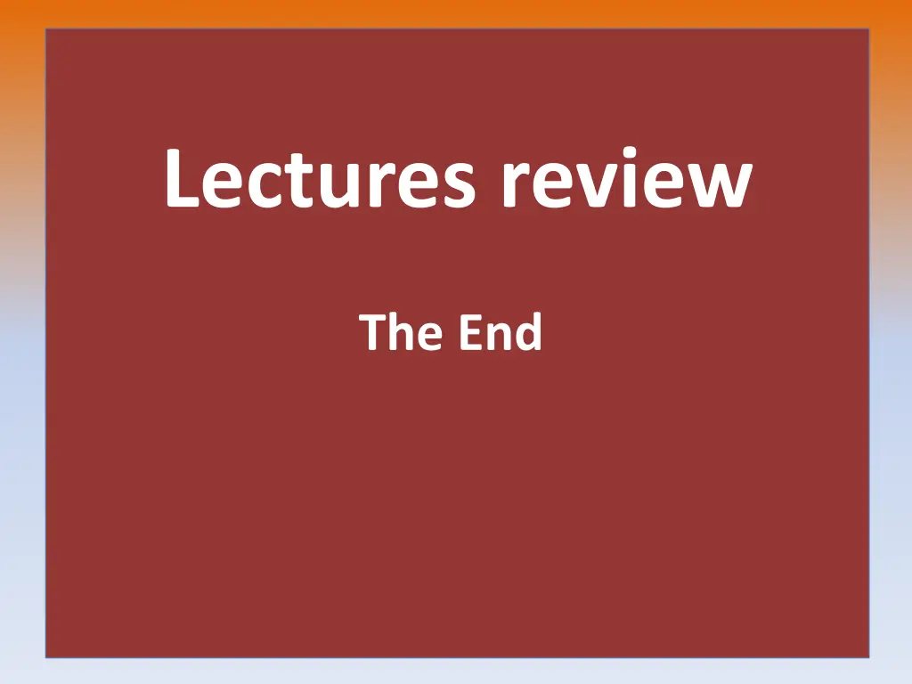 lectures review