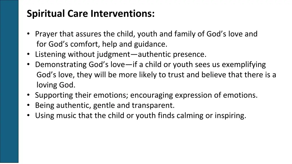 spiritual care interventions