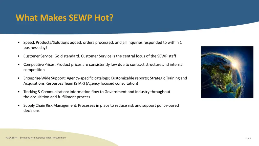 what makes sewp hot