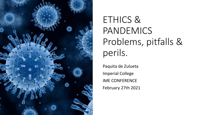 ethics pandemics problems pitfalls perils