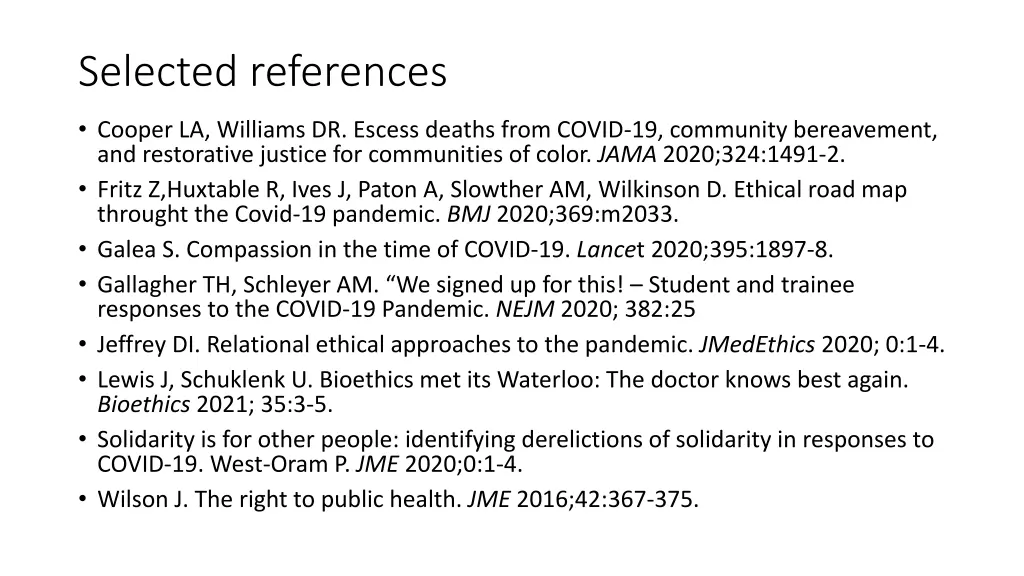 selected references
