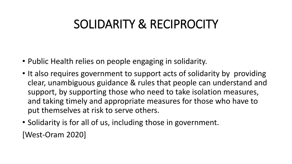solidarity reciprocity solidarity reciprocity