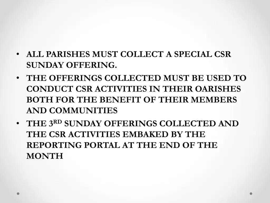 all parishes must collect a special csr sunday