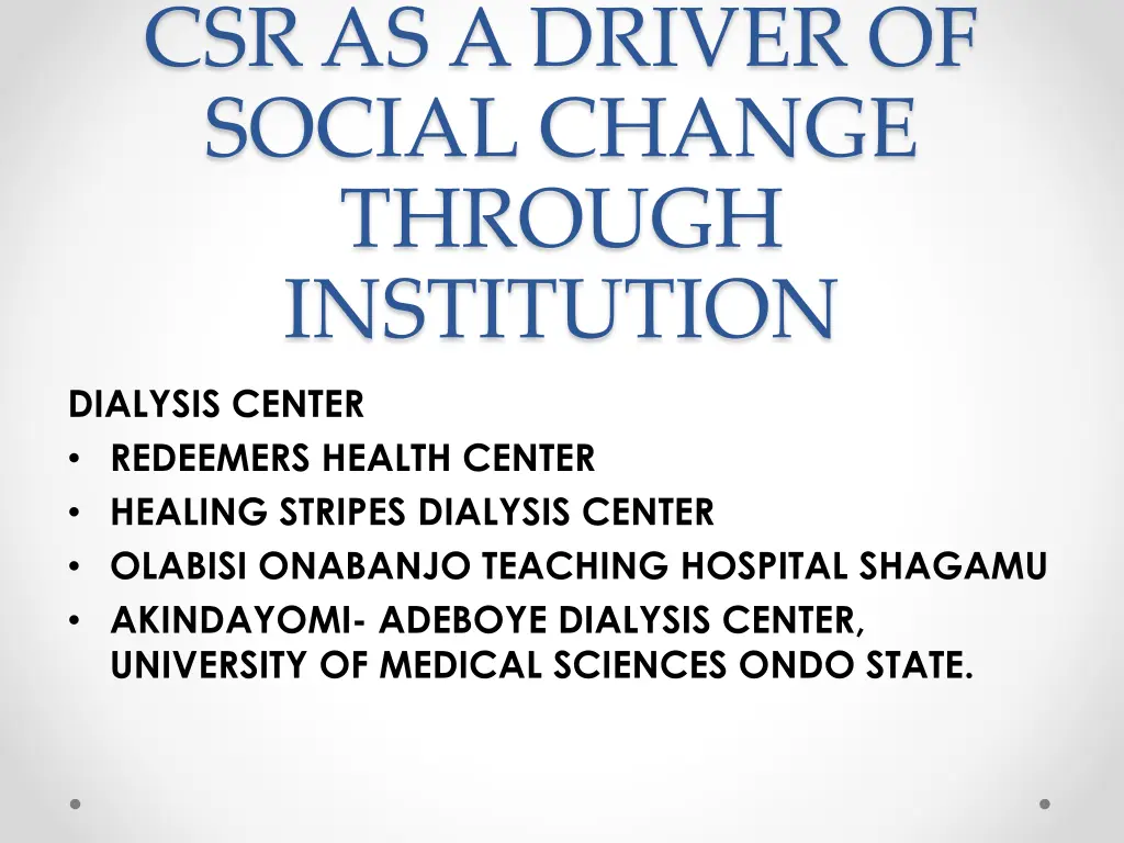 csr as a driver of social change through 1