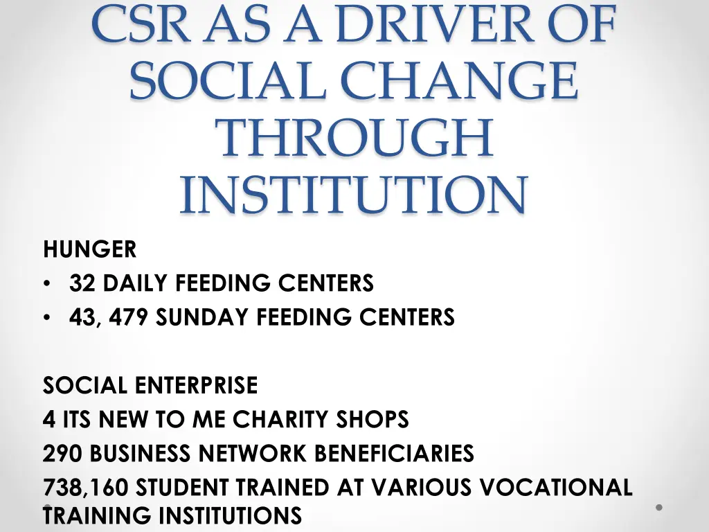 csr as a driver of social change through 3
