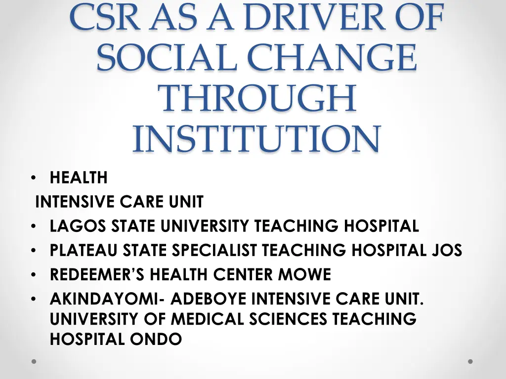 csr as a driver of social change through