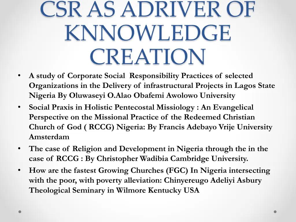 csr as adriver of knnowledge creation a study