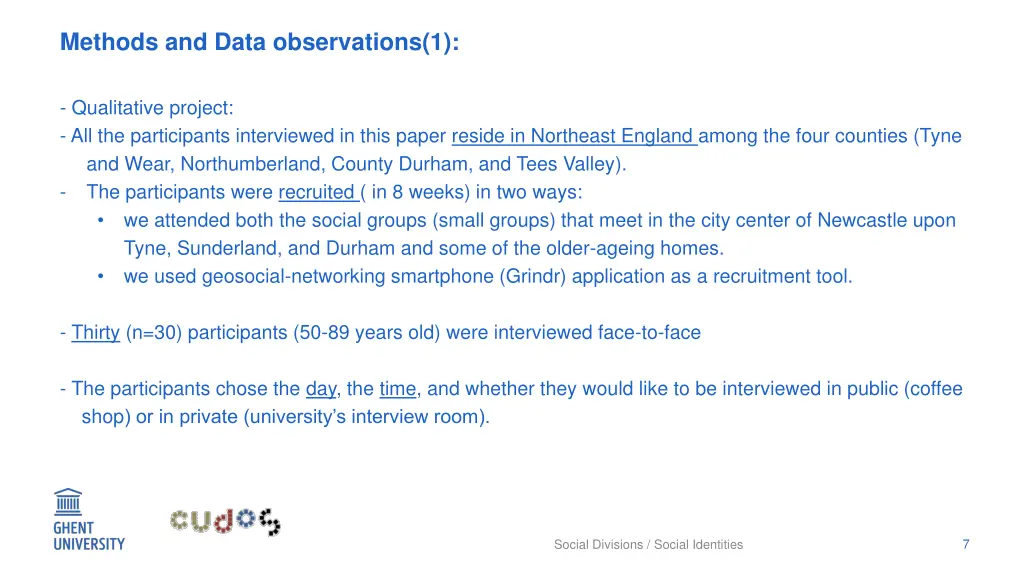methods and data observations 1