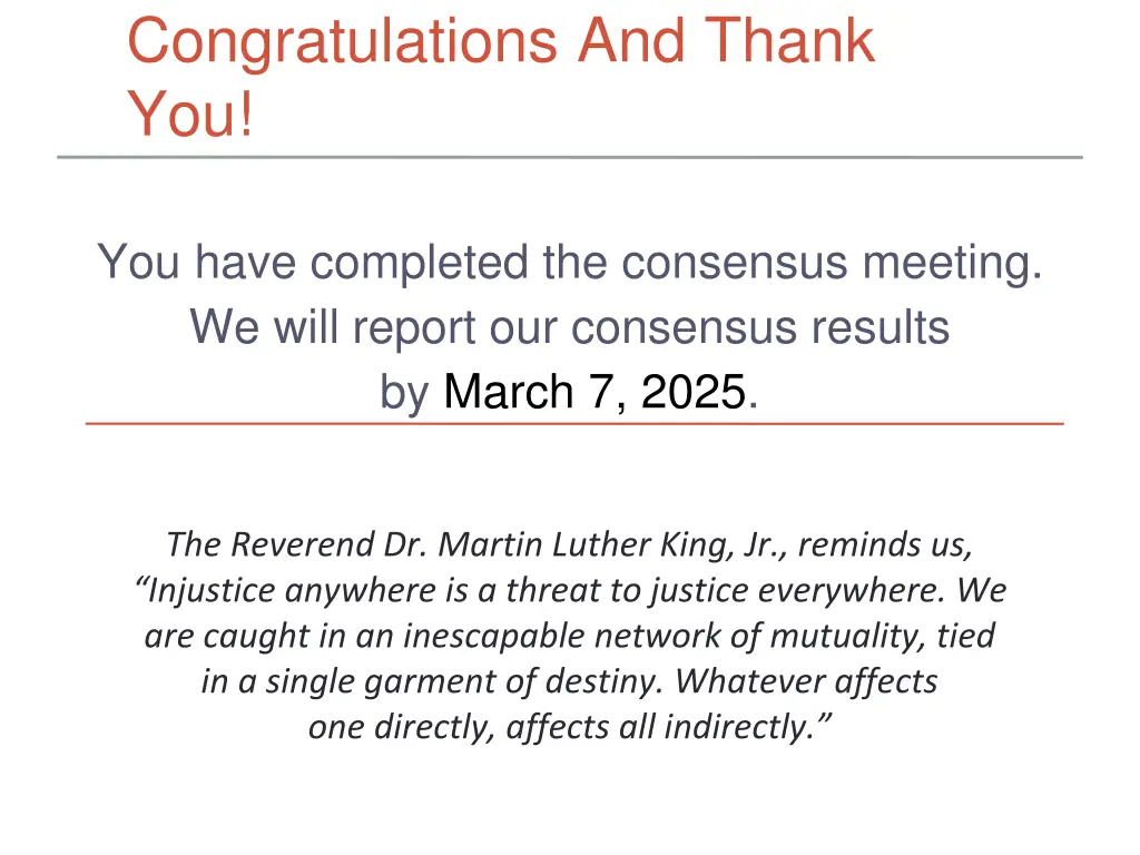 congratulations and thank you
