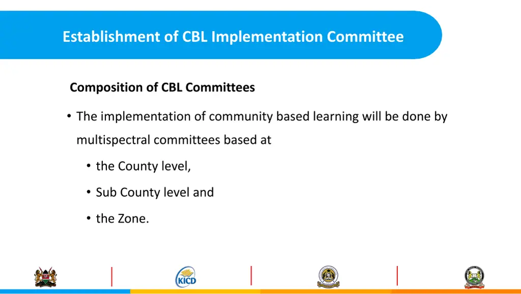 establishment of cbl implementation committee