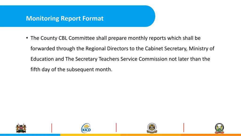 monitoring report format