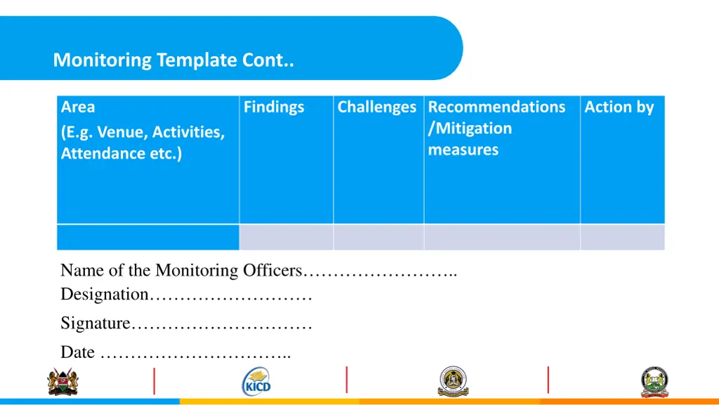 monitoring template cont