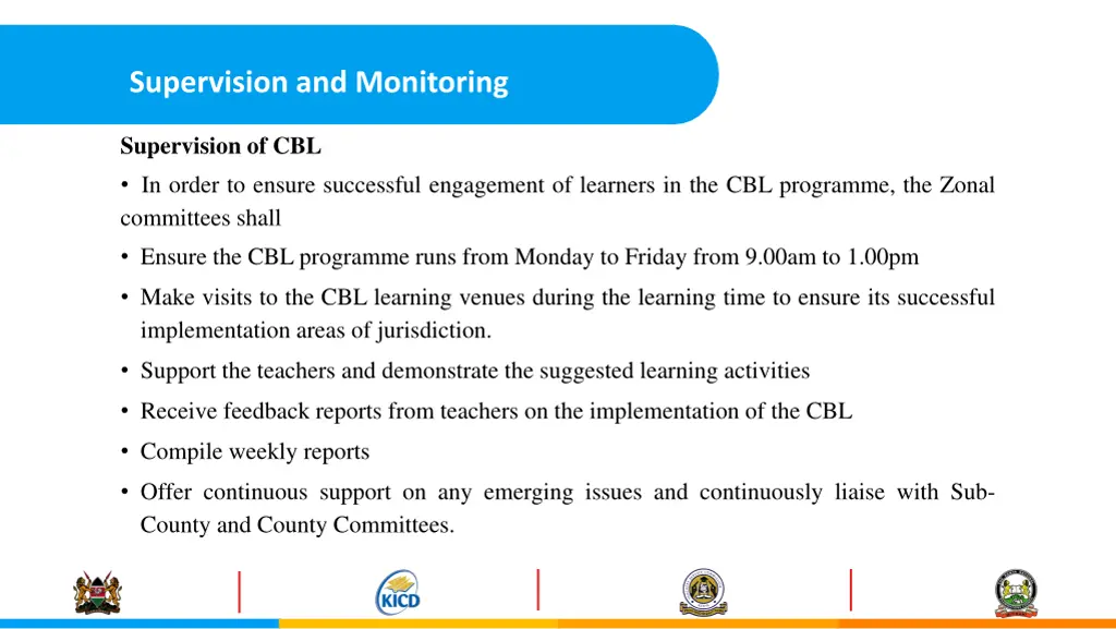 supervision and monitoring
