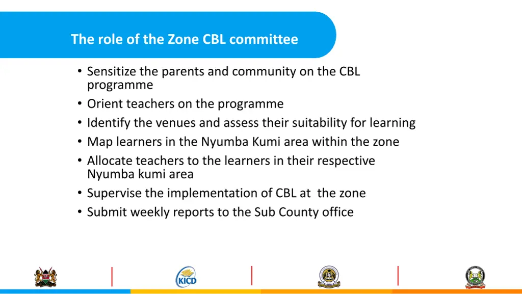 the role of the zone cbl committee