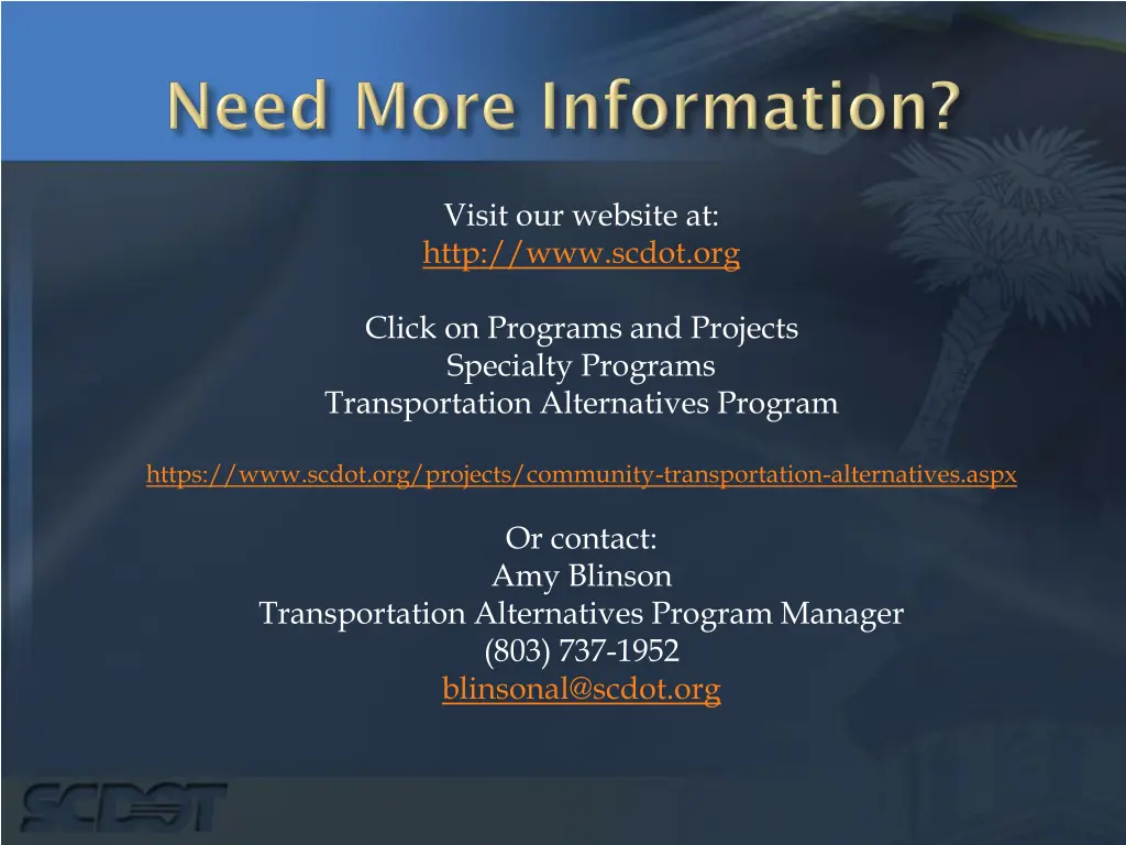 visit our website at http www scdot org