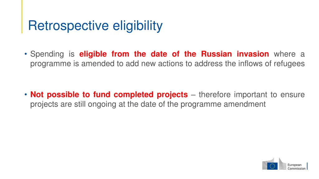 retrospective eligibility