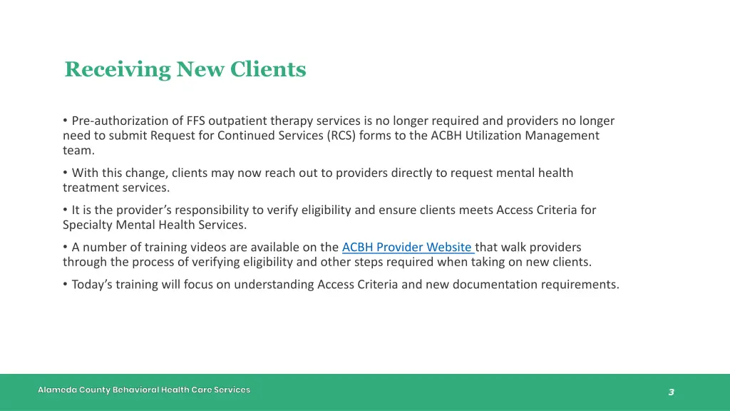 receiving new clients