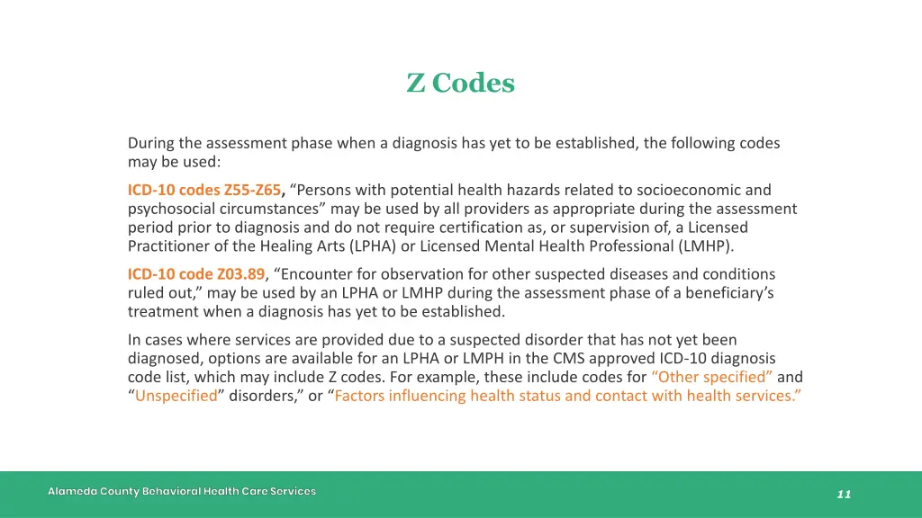 z codes