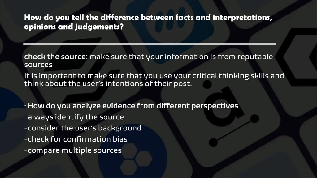 how do you tell the difference between facts