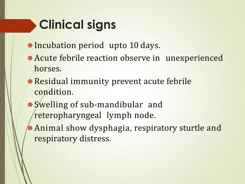 clinical signs