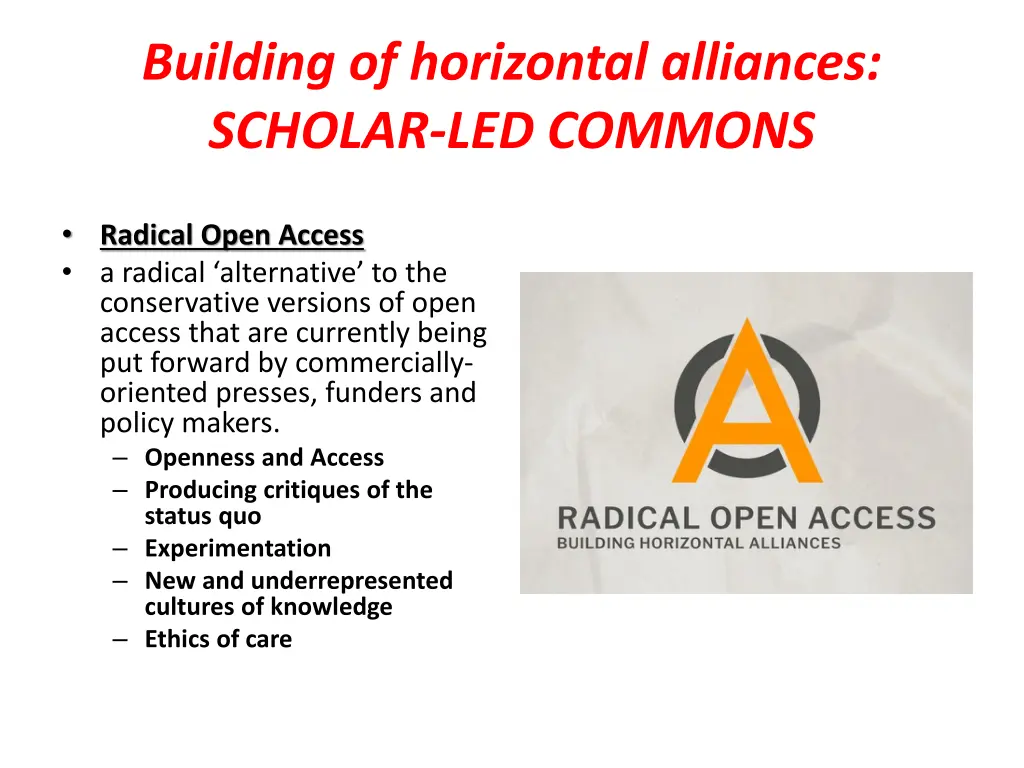 building of horizontal alliances scholar