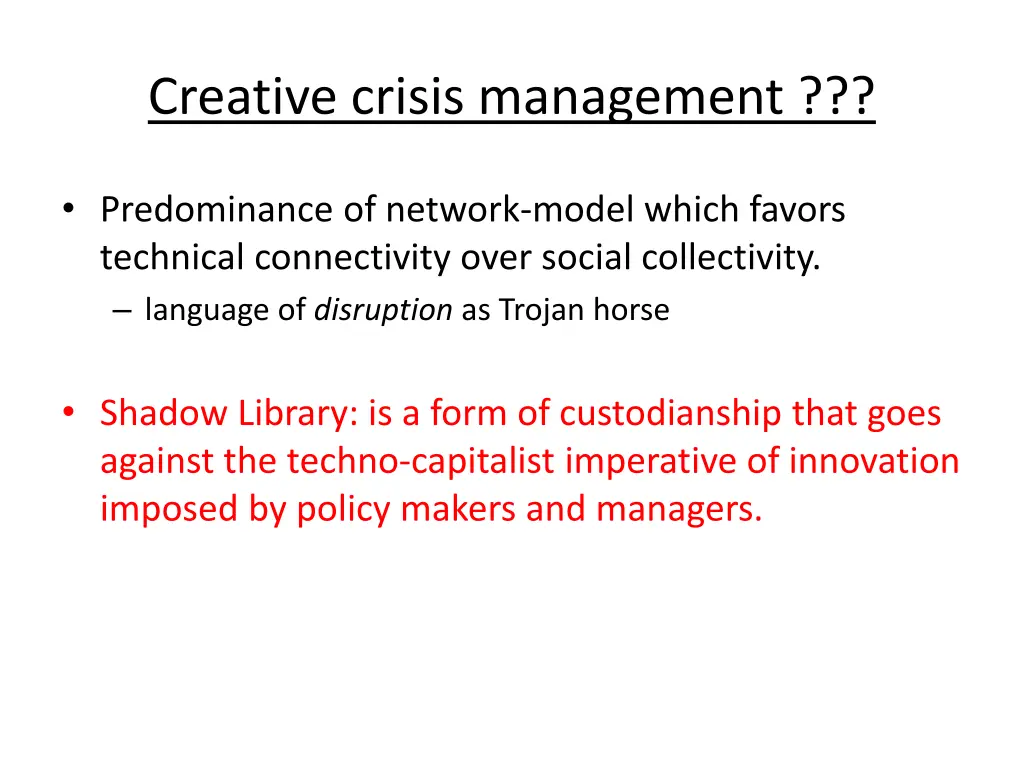creative crisis management