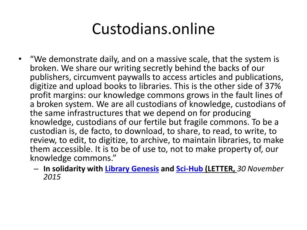 custodians online