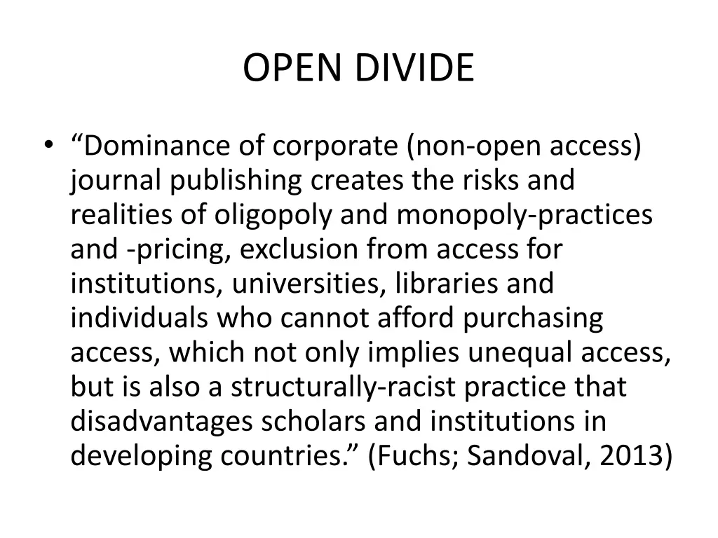open divide