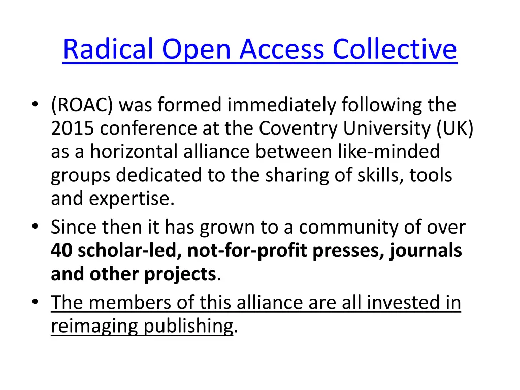 radical open access collective