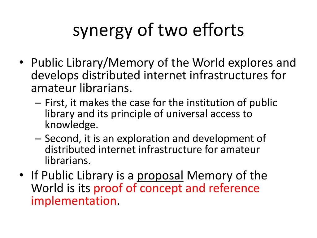 synergy of two efforts
