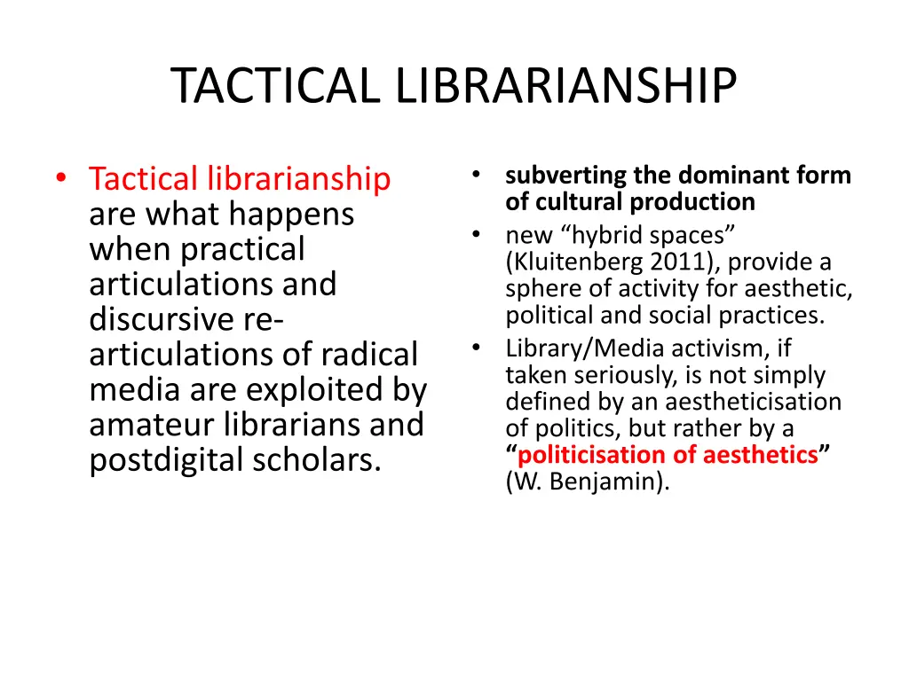 tactical librarianship