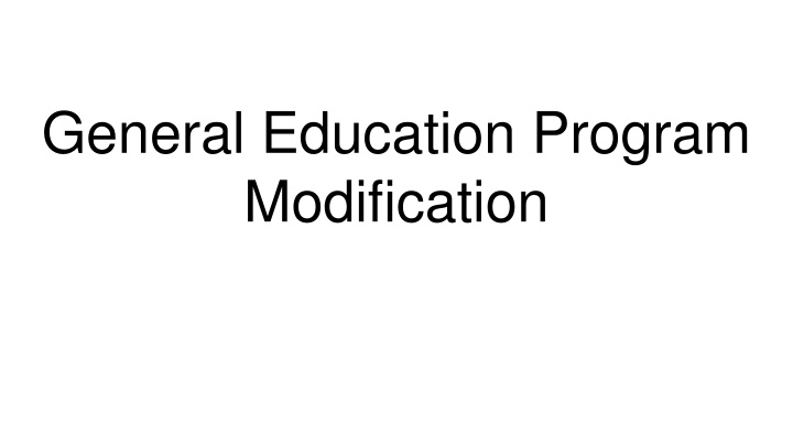 general education program modification
