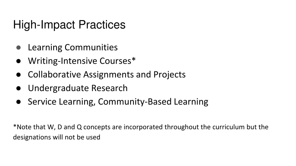 high impact practices