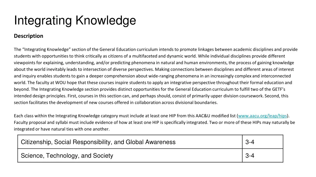 integrating knowledge
