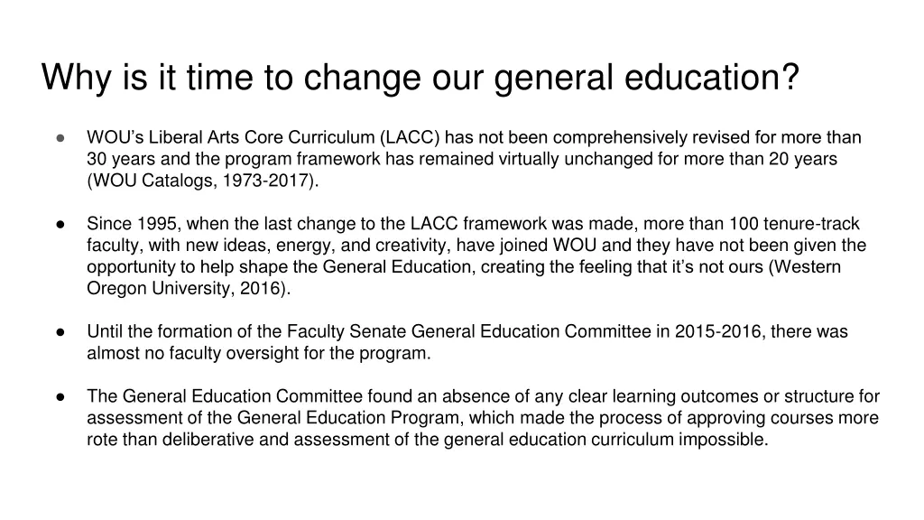 why is it time to change our general education