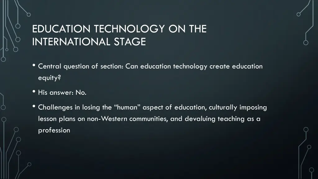 education technology on the international stage