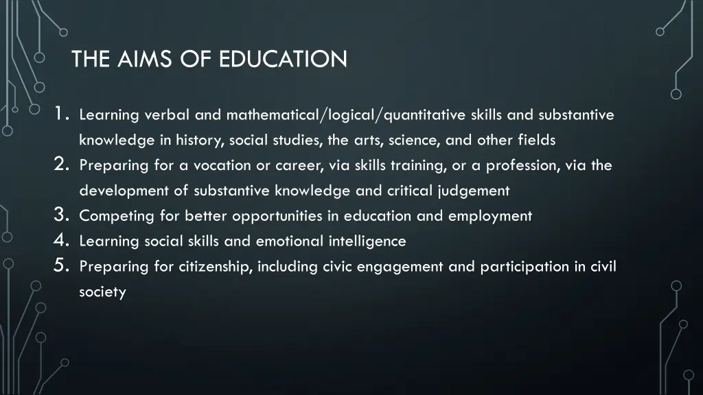 the aims of education
