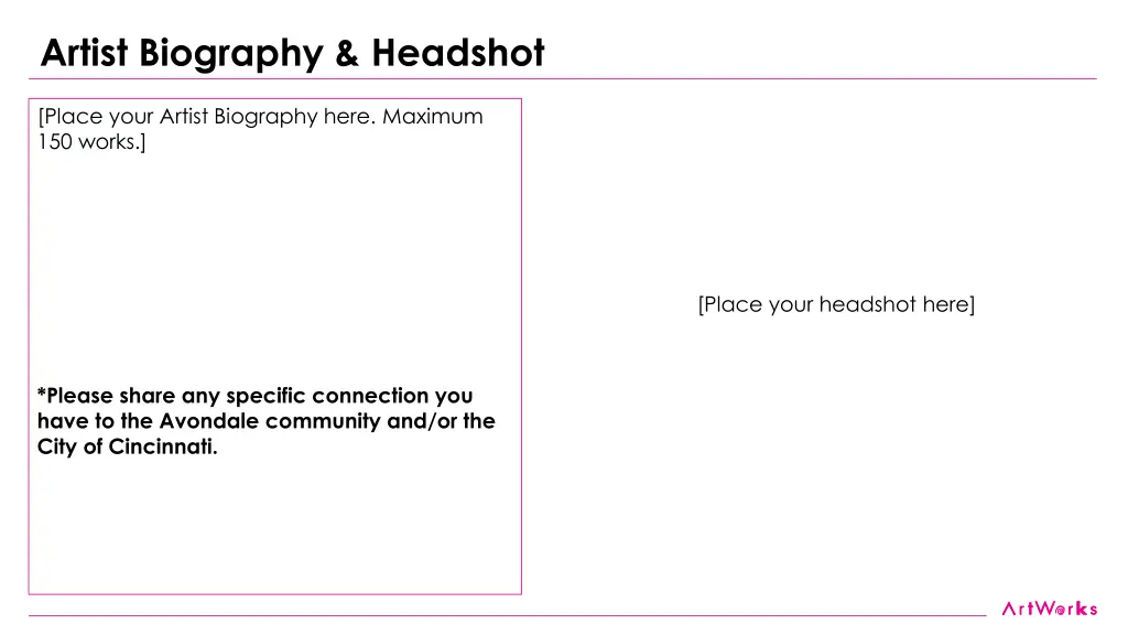 artist biography headshot