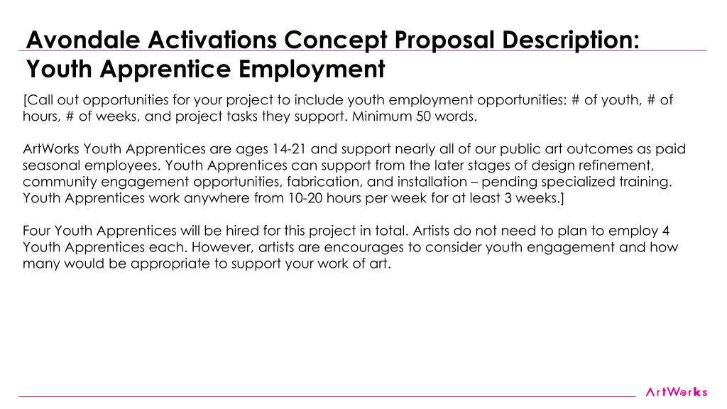avondale activations concept proposal description 1