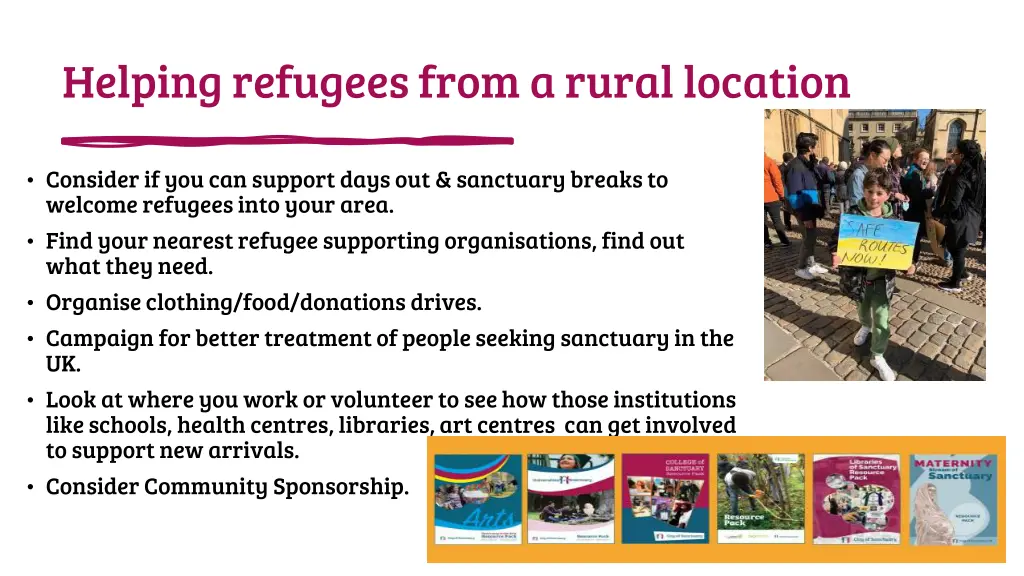 helping refugees from a rural location