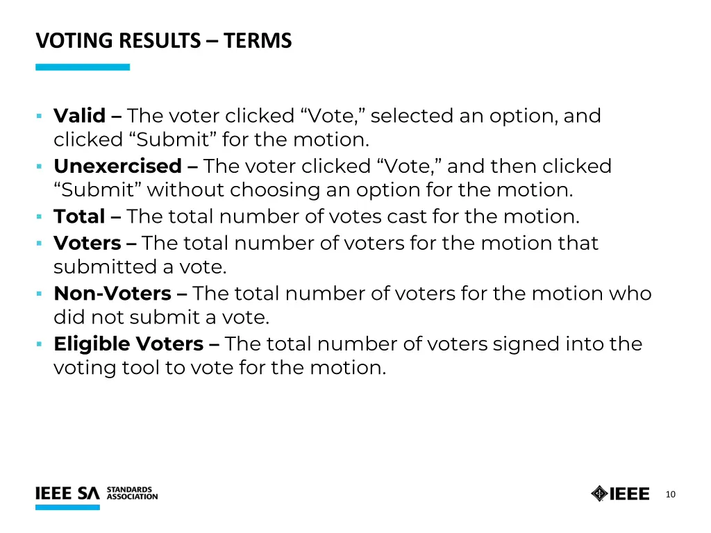 voting results terms