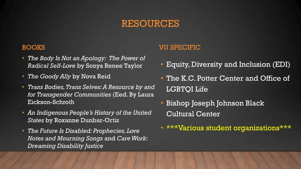 resources