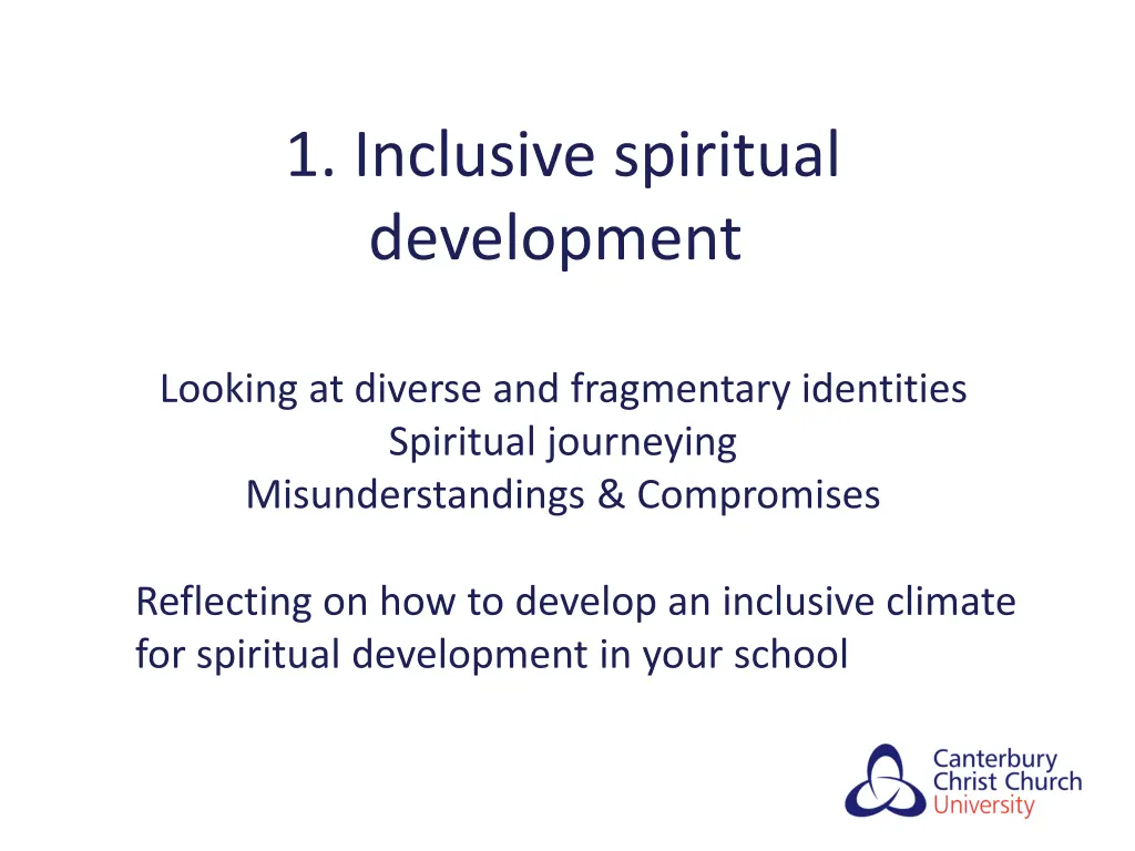 1 inclusive spiritual development