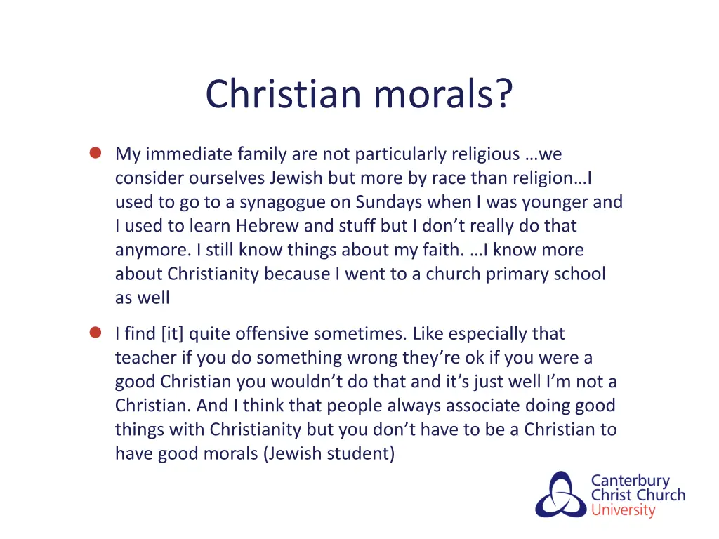 christian morals