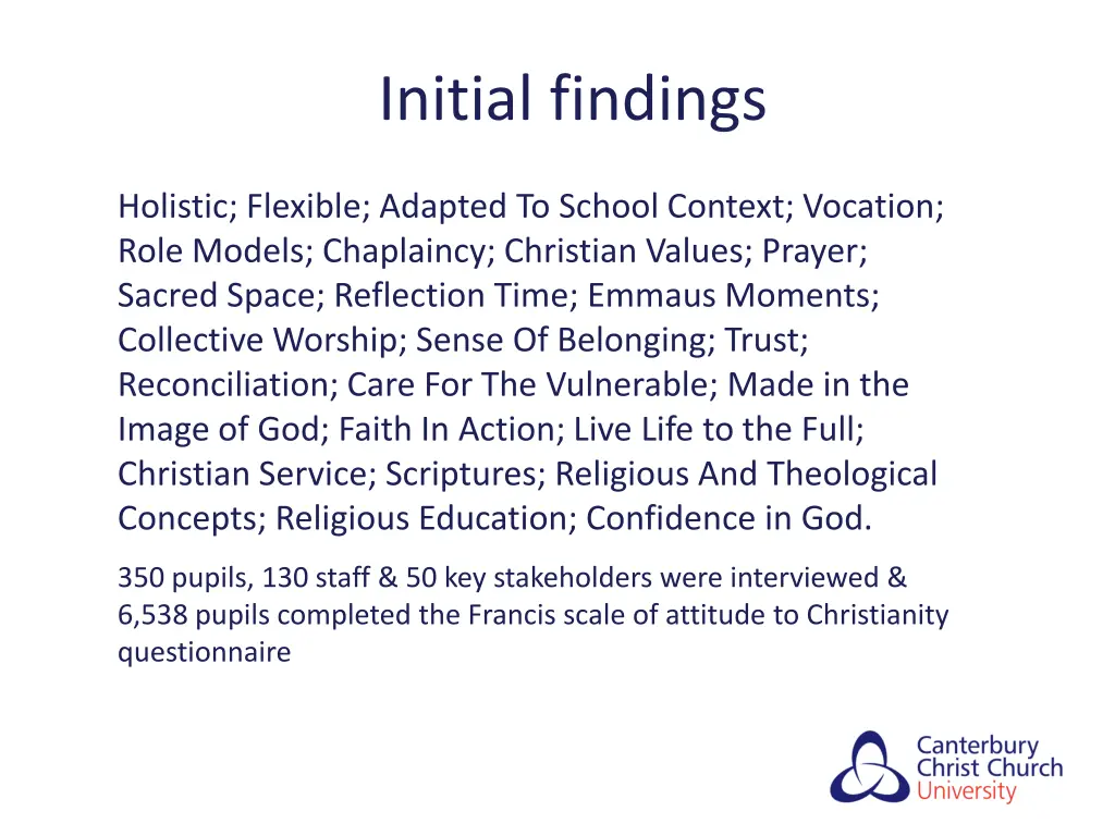initial findings
