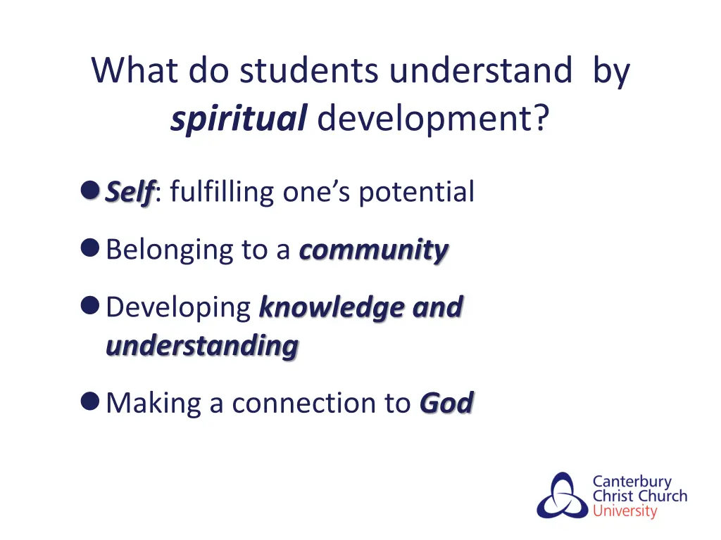 what do students understand by spiritual